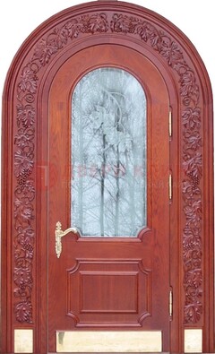 Толстая металлическая арочная дверь со стеклом ДА-20 в Рузе