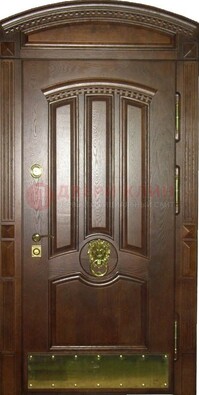 Хорошая стальная арочная дверь с декоративным элементом ДА-23 в Дедовске