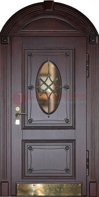 Арочная металлическая дверь с виноритом ДА-38 в Рузе