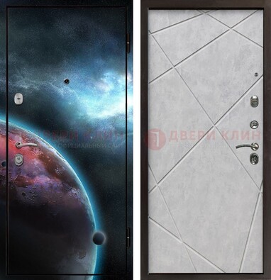 Железная дверь с фотопечатью планеты ДФ-21 в Рузе