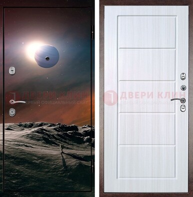 Стальная дверь с фотопечатью планет ДФ-8 в Рузе