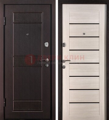 Темная стальная дверь с МДФ ДМ-147 для улицы в Рузе