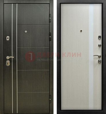 Морозостойкая темная металлическая дверь с МДФ ДМ-164 в Рузе