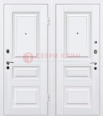 Белая металлическая дверь с МДФ ДМ-179 в Рузе