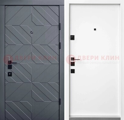 Темная уличная дверь с филенчатой МДФ внутри ДМ-205 в Рузе