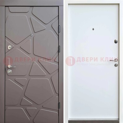 Серая входная дверь с филенчатой МДФ ДМ-216 в Рузе