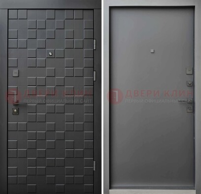 Темная стальная филенчатая дверь с МДФ ДМ-221 в Рузе