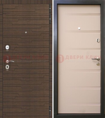 Коричневая  железная дверь c фрезерованной МДФ ДМ-248 в Рузе