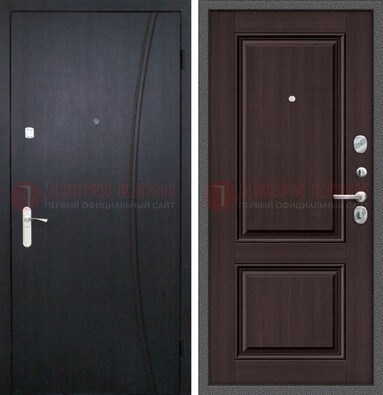 Темная стальная дверь с МДФ панелями ДМ-362 в Рузе