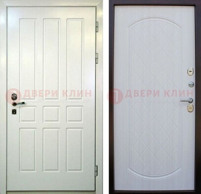 Белая стальная дверь с МДФ в квартиру ДМ-378 в Рузе