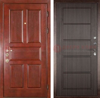 Красная металлическая дверь с МДФ в квартиру ДМ-387 в Рузе