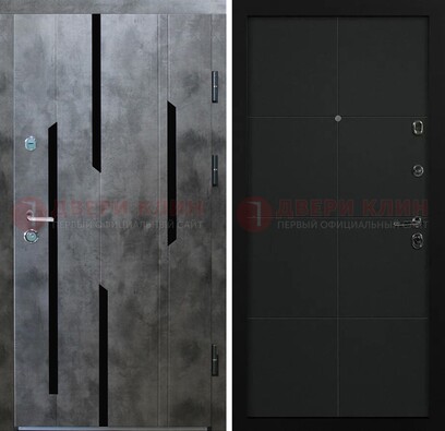 Стальная дверь с МДФ в темном цвете ДМ-415 в Рузе