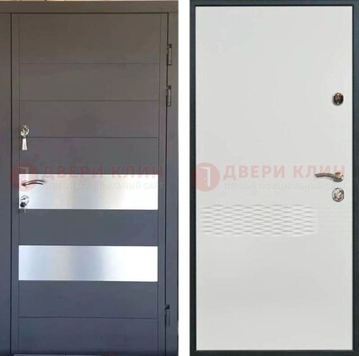 Металлическая дверь МДФ темная и светлая ДМ-420 в Рузе