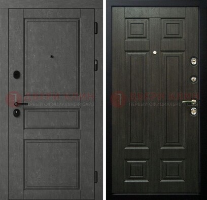 Серая стальная дверь с классическими МДФ ДМ-456 в Рузе