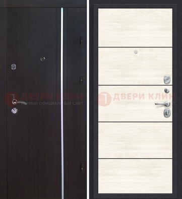 Металлическая современная дверь с МДФ ДМ-483 в Рузе