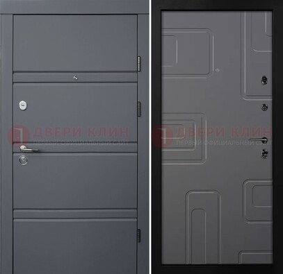 Серая металлическая дверь с МДФ в квартиру ДМ-485 в Рузе