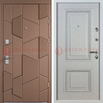 Квартирная стальная дверь с разными панелями МДФ ДМ-496 в Рузе