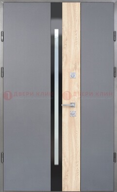 Полуторная металлическая дверь с МДФ ДМ-503 в Рузе