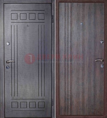 Темная стальная дверь с МДФ с рисунком ДМ-83 в Рузе