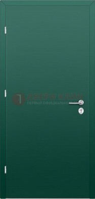 Зеленая стальная дверь с нитроэмалью ДН-6 в Рузе