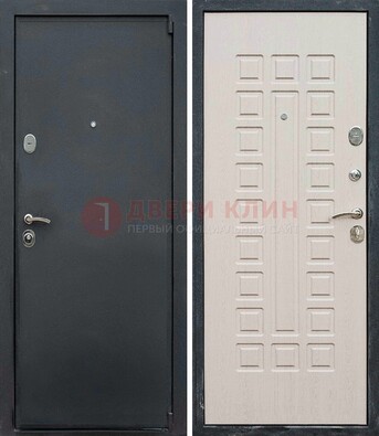 Черная металлическая дверь с порошковым покрытием ДП-101 в Рузе