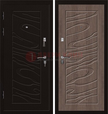 Темная железная дверь с порошковым окрасом ДП-127 в Рузе