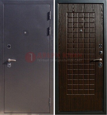 Серая металлическая дверь с порошковым напылением ДП-153 в Рузе