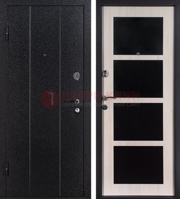 Черная металлическая дверь с порошковым напылением ДП-176 в Рузе