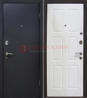 Черная металлическая дверь с порошковым покрытием ДП-193 в Рузе