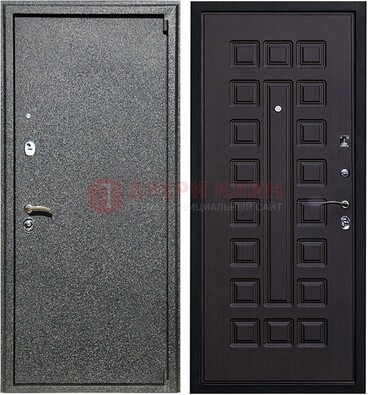 Черная стальная дверь с порошковым покрытием ДП-196 в Электроуглях