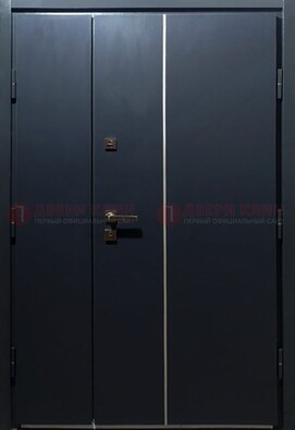 Темная металлическая дверь с порошковым покрытием ДП-220 в Рузе