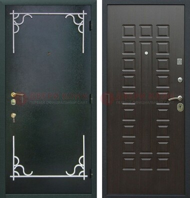 Входная дверь с порошковым покрытием Антик медь/Венге ДП-223 в Рузе