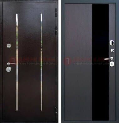 Стальная дверь с порошковым напылением с МДФ и стеклом ДП-230 в Рузе
