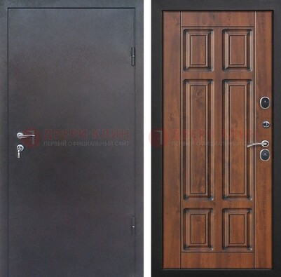 Входная дверь с порошковым покрытием Медный антик с МДФ панелью ДП-235 в Рузе