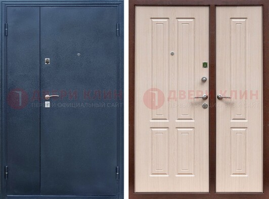 Двустворчатая стальная дверь с порошковым напылением и МДФ ДП-239 в Рузе