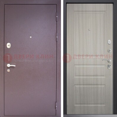 Темная стальная дверь с порошковым окрасом и МДФ ДП-310 в Рузе