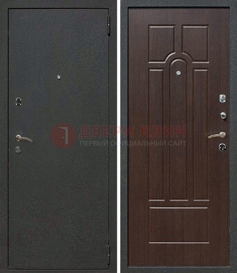 Черная металлическая дверь с порошковым окрасом ДП-47 в Рузе