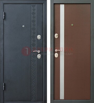 Черная стальная дверь с порошковым напылением ДП-9 в Рузе