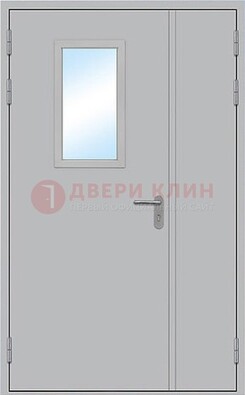 Белая входная противопожарная дверь со стеклянной вставкой ДПП-10 в Рузе