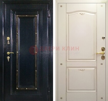 Парадная дверь с золотистым декором ДПР-3 в квартиру в Рузе