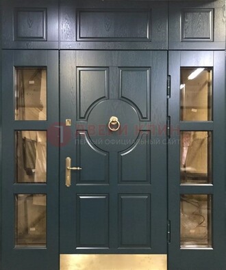 Стальная парадная дверь ДПР-64 со стеклопакетом в Рузе