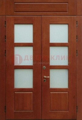 Металлическая парадная дверь со стеклом ДПР-69 для загородного дома в Рузе