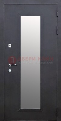 Черная стальная дверь порошок со стеклом ДС-33 в Рузе