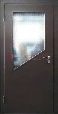 Стальная дверь со стеклом ДС-5 в кирпичный коттедж в Рузе