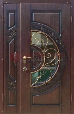 Полуторная железная дверь Винорит в классическом стиле ДСК-272 в Рузе