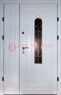 Входная дверь Винорит со стеклом в белом цвете ДСК-277 в Рузе