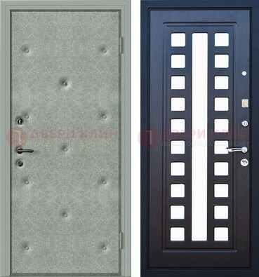 Серая железная дверь с винилискожей ДВ-40 в Рузе