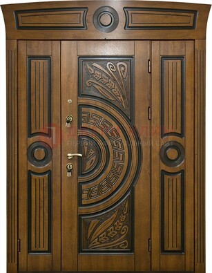 Парадная входная дверь с виноритом и узором ДВТ-194 в Рузе
