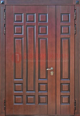 Коричневая полуторная металлическая дверь с виноритом ДВТ-240 в Самаре