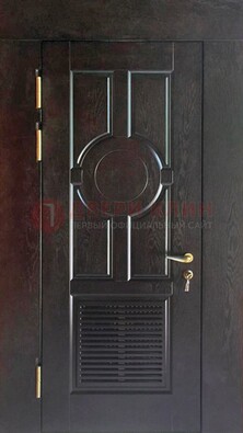Входная темная дверь винорит с решеткой ДВТ-250 в Самаре